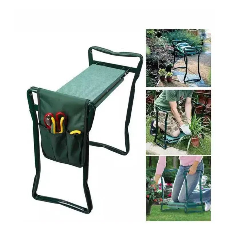 Foldable Garden Kneeler Seat with Tool Bag Comfortable EVA Pad for Outdoor Work