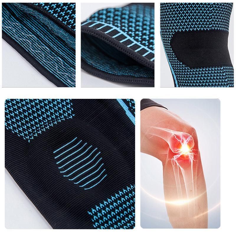 Black Knee Brace Knee Compression Sleeve Professional Sports Silicone Knee Support - XL