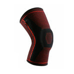 Red Knee Brace Knee Compression Sleeve Professional Sports Silicone Knee Support - L