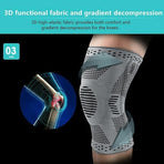 Red Knee Brace Knee Compression Sleeve Professional Sports Silicone Knee Support - L