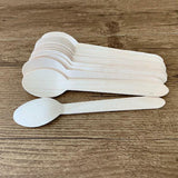 Wooden Cutlery Set Disposable Bamboo Wood Bulk Buy Forks Spoons Knives Party - 100PCS Knives - Top-Down View