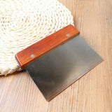 Stainless Steel Dough Bench Scraper Wooden Handle Cake Slicer Pastry Cutter Au - Rear View
