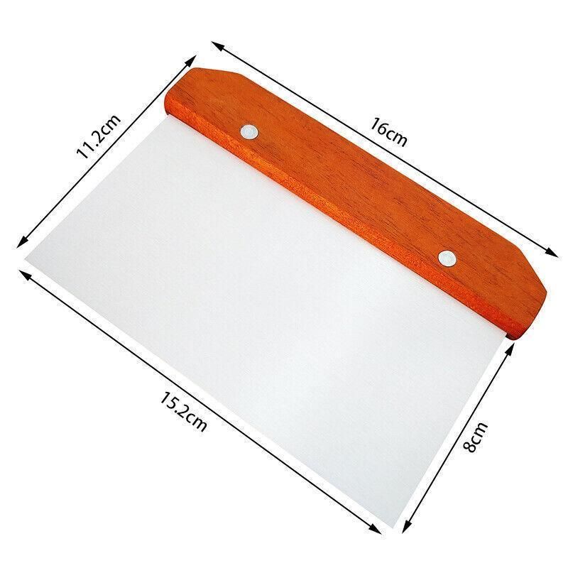 Stainless Steel Dough Bench Scraper Wooden Handle Cake Slicer Pastry Cutter Au