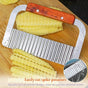 Potato Crinkle Cutter Dough Wavy Slicer Steel Kitchen Vegetable Chip Blade Knife