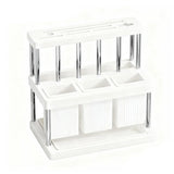 Multifunctional Kitchen Countertop Knife Block Holder with Drain Tray