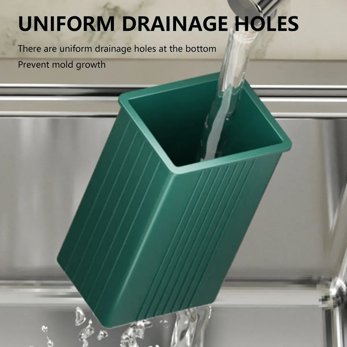 Multifunctional Kitchen Countertop Knife Block Holder with Drain Tray
