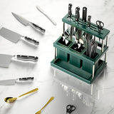 Multifunctional Kitchen Countertop Knife Block Holder with Drain Tray - Extra Image