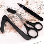 Eyebrow Razor Set Trimmer Shaver Scissors Spooley Dermaplaning Tweezers