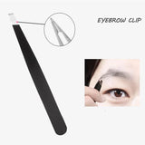 Eyebrow Razor Set Trimmer Shaver Scissors Spooley Dermaplaning Tweezers - 45-Degree Angle