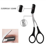 Eyebrow Razor Set Trimmer Shaver Scissors Spooley Dermaplaning Tweezers - Close-Up Angle