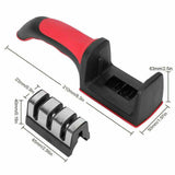 Au Knife Sharpener 3 Stage Kitchen Diamond Sharp Knives Scissor Sharpening Tool - 45-Degree Angle
