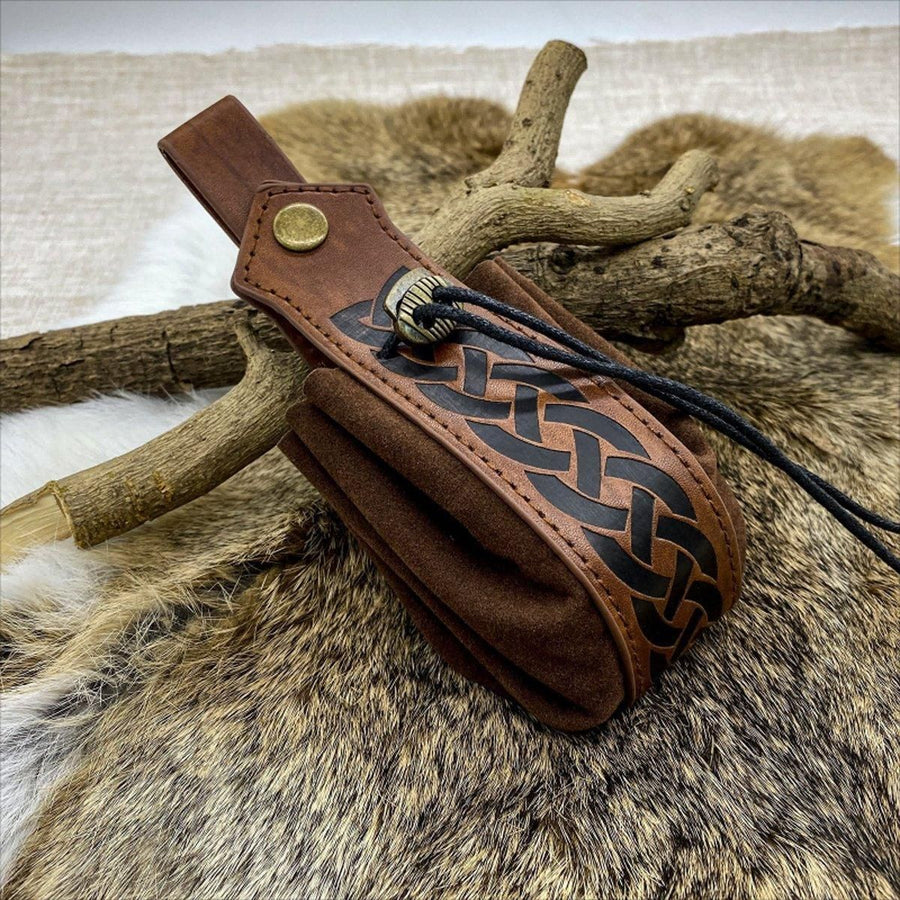 1-Piece Brown Medieval-Style Belt Pouch