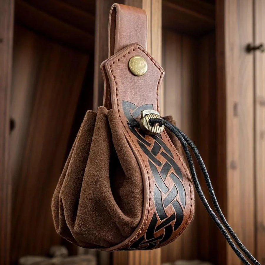 1-Piece Brown Medieval-Style Belt Pouch