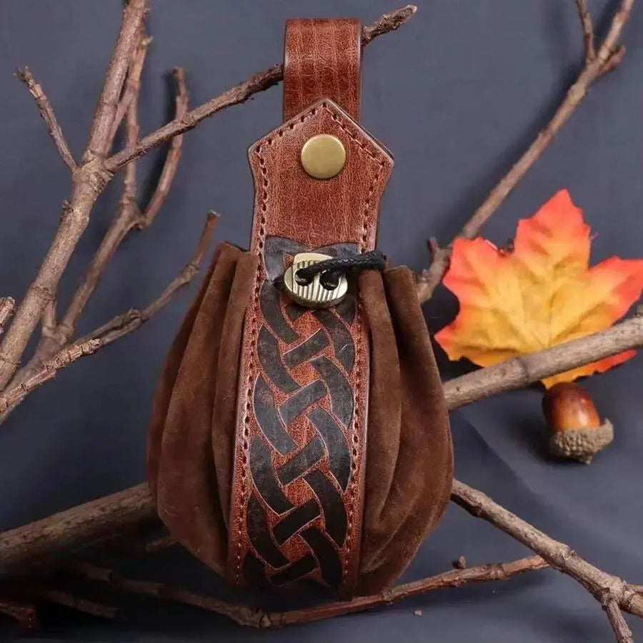 1-Piece Brown Medieval-Style Belt Pouch