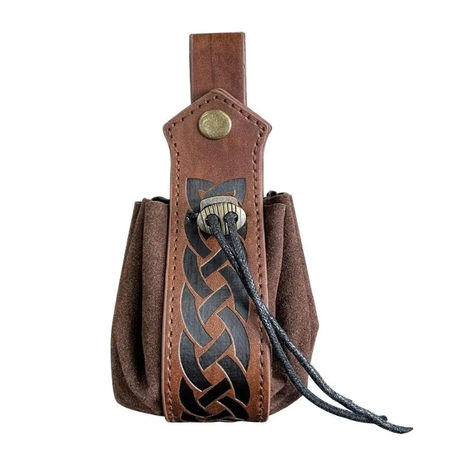 1-Piece Brown Medieval-Style Belt Pouch