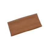 Women Headband Solid Wide Turban Knitted Cotton Hairband Girls Elastic Hair Band - Coffee