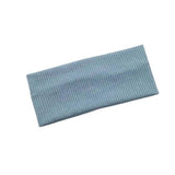 Women Headband Solid Wide Turban Knitted Cotton Hairband Girls Elastic Hair Band - Cyan
