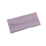 Women Headband Solid Wide Turban Knitted Cotton Hairband Girls Elastic Hair Band - Purple