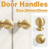 Round Ball Cabinet Handle Single Hole Modern Pull for Drawer Wardrobe Cupboard - 25mm - Front View