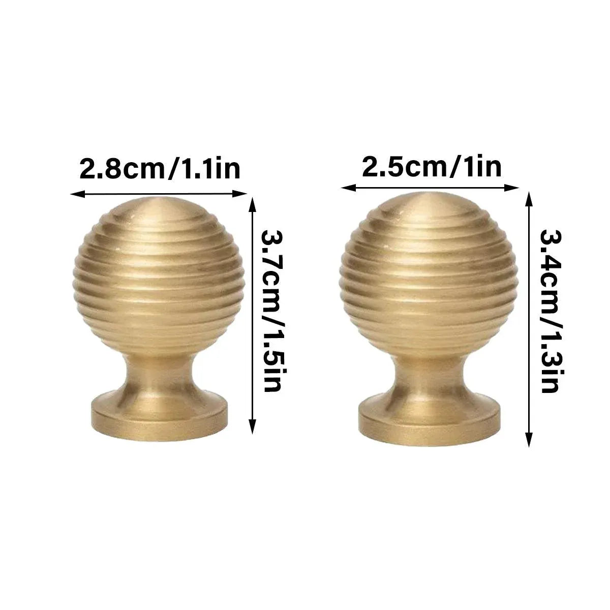 Round Ball Cabinet Handle Single Hole Modern Pull for Drawer Wardrobe Cupboard - 25mm