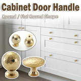 Gold Hammer Ball Handle Knob Closet Door Pull Drawer Handle Wardrobe Hardware - Flat Round Shape - Front View