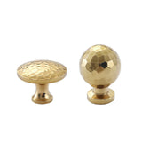 Gold Hammer Ball Handle Knob Closet Door Pull Drawer Handle Wardrobe Hardware - Flat Round Shape - Side View