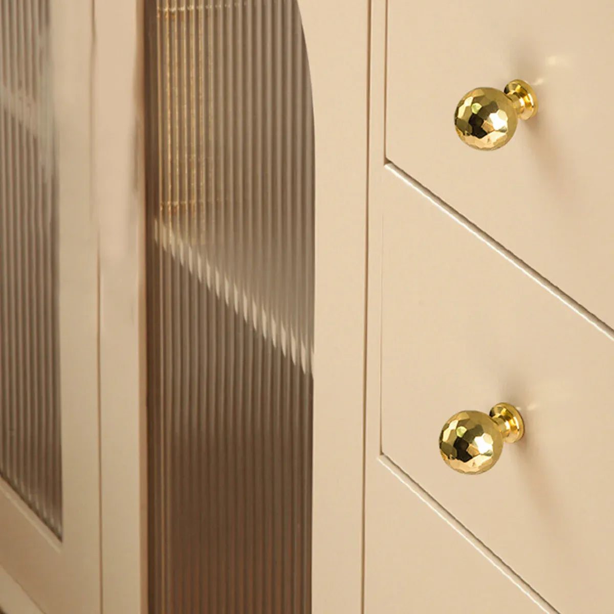 Gold Hammer Ball Handle Knob Closet Door Pull Drawer Handle Wardrobe Hardware - Flat Round Shape