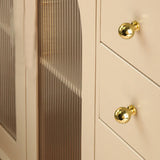 Gold Hammer Ball Handle Knob Closet Door Pull Drawer Handle Wardrobe Hardware - Flat Round Shape - Rear View