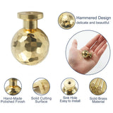 Gold Hammer Ball Handle Knob Closet Door Pull Drawer Handle Wardrobe Hardware - Flat Round Shape - Low Angle