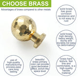 Gold Hammer Ball Handle Knob Closet Door Pull Drawer Handle Wardrobe Hardware - Flat Round Shape - Extra Image