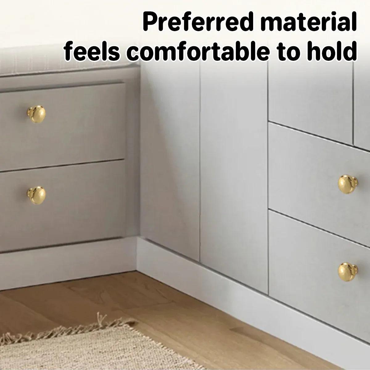 Gold Hammer Ball Handle Knob Closet Door Pull Drawer Handle Wardrobe Hardware - Flat Round Shape