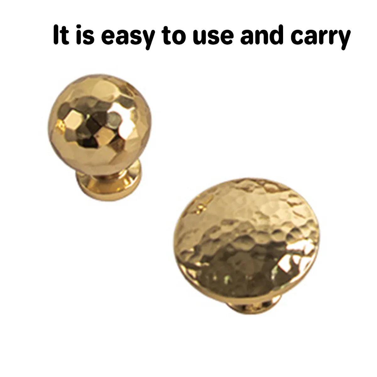 Gold Hammer Ball Handle Knob Closet Door Pull Drawer Handle Wardrobe Hardware - Flat Round Shape