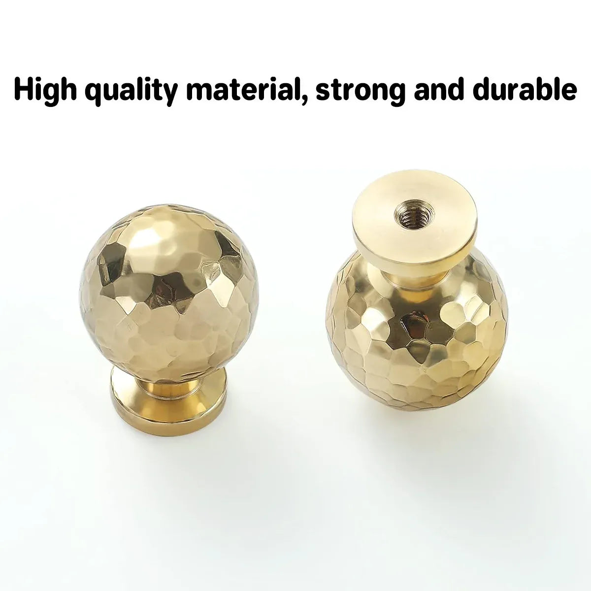 Gold Hammer Ball Handle Knob Closet Door Pull Drawer Handle Wardrobe Hardware - Flat Round Shape