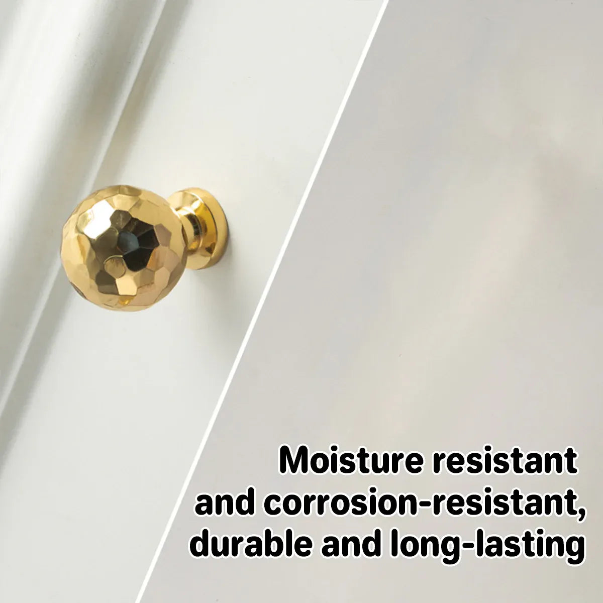 Gold Hammer Ball Handle Knob Closet Door Pull Drawer Handle Wardrobe Hardware - Flat Round Shape