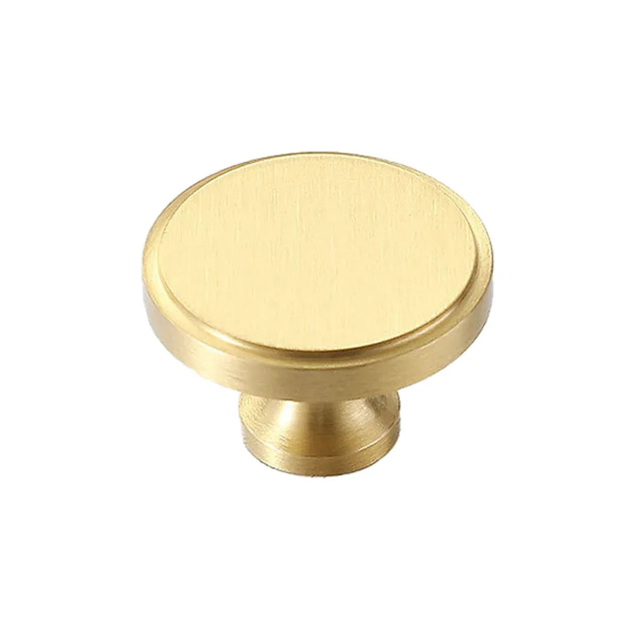 Wardrobe Drawer Handle Gold Copper Round Pull Single Hole Modern Cabinet Knob