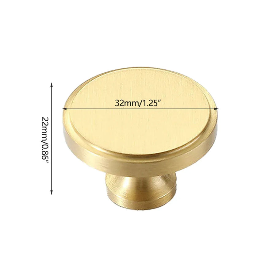 Wardrobe Drawer Handle Gold Copper Round Pull Single Hole Modern Cabinet Knob