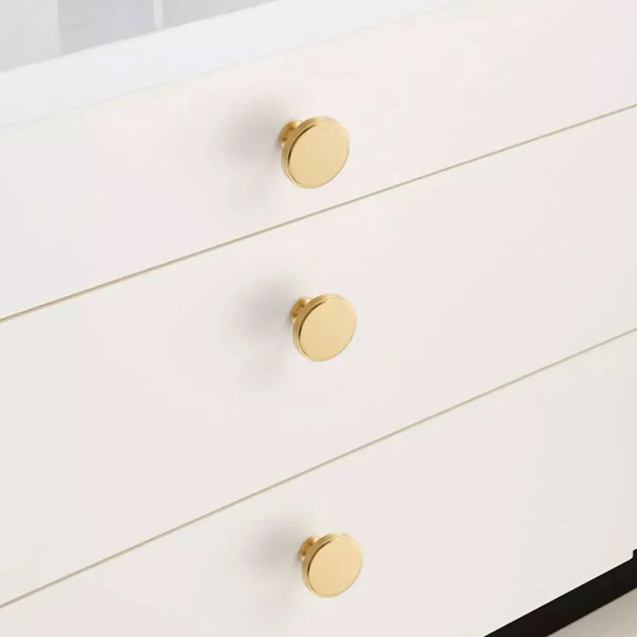 Wardrobe Drawer Handle Gold Copper Round Pull Single Hole Modern Cabinet Knob
