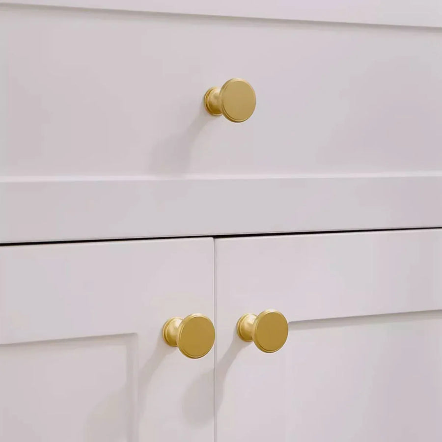 Wardrobe Drawer Handle Gold Copper Round Pull Single Hole Modern Cabinet Knob