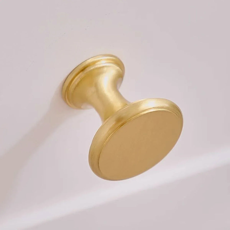 Wardrobe Drawer Handle Gold Copper Round Pull Single Hole Modern Cabinet Knob