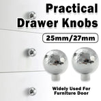 Single Hole Cabinet Handle Drawer Pull 25/27mm Hammer Silver Simple Door Handle - 25mm