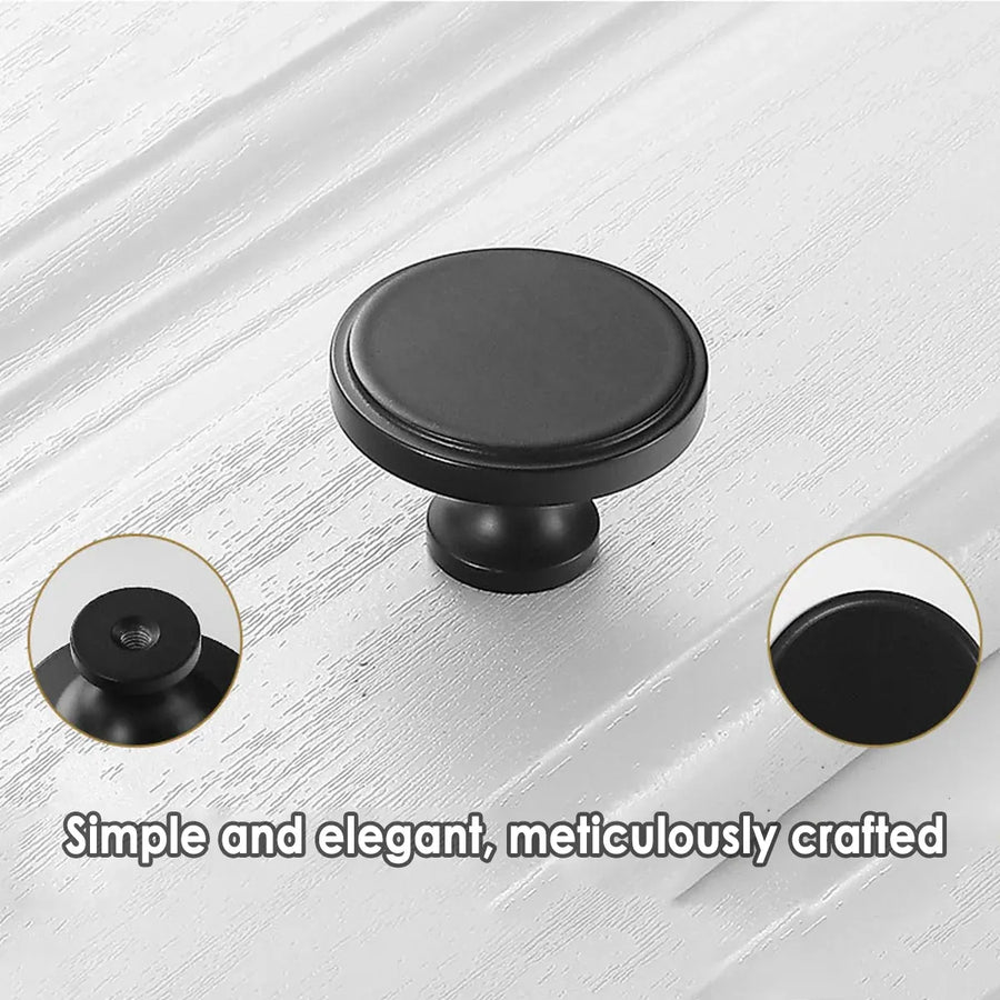 Simple Cabinet Handle Single Hole Modern Drawer Pull for Closet Door Cupboard - Black