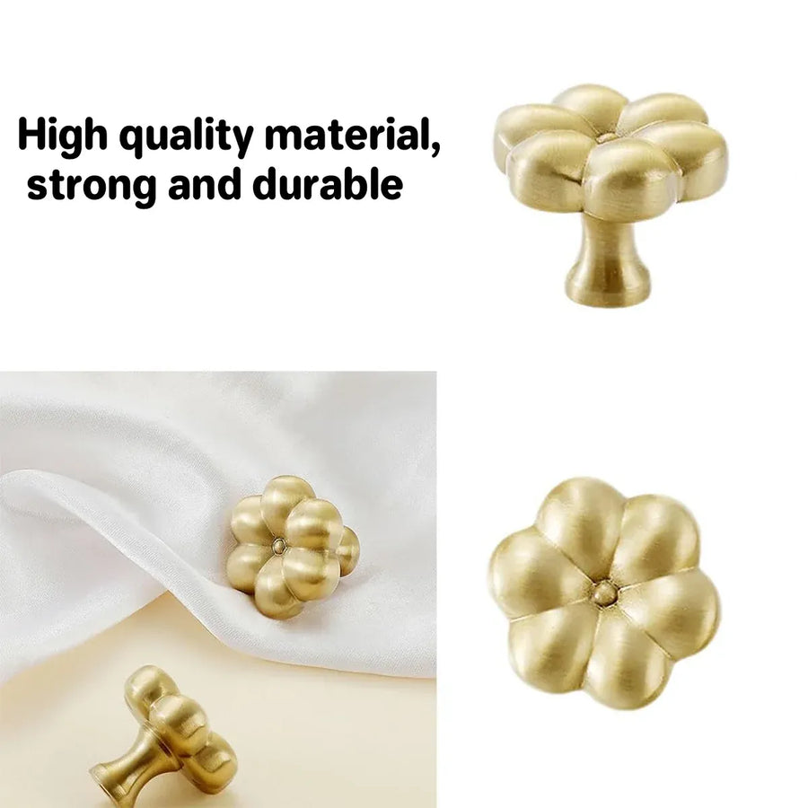 Brass Cabinet Handle Bucolic Style Creative Pull for Wardrobe Drawer Cupboard - Brass