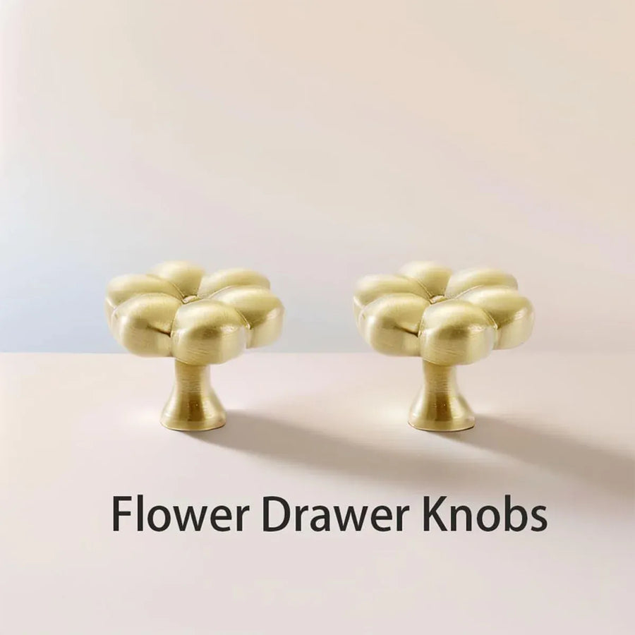 Brass Cabinet Handle Bucolic Style Creative Pull for Wardrobe Drawer Cupboard - Brass