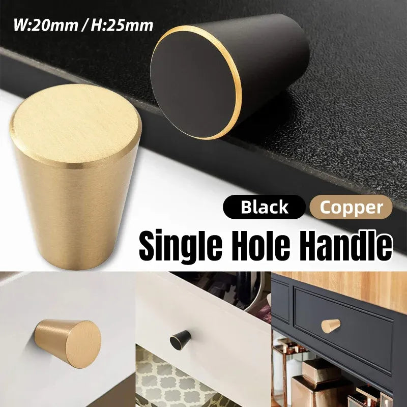 Modern Simple Cabinet Handle Single Hole Drawer Pull for Wardrobe Door Furniture - Copper