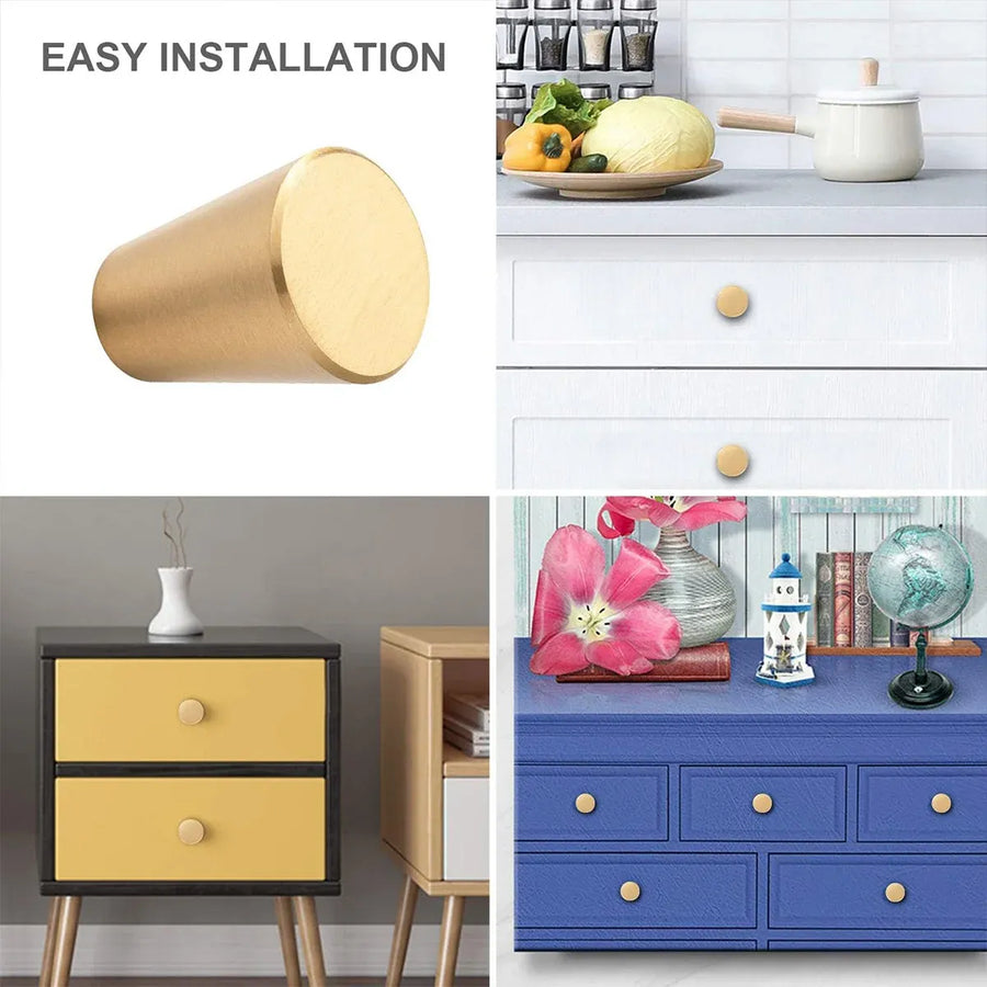 Modern Simple Cabinet Handle Single Hole Drawer Pull for Wardrobe Door Furniture - Copper