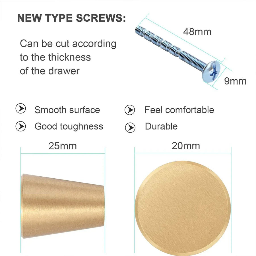 Modern Simple Cabinet Handle Single Hole Drawer Pull for Wardrobe Door Furniture - Copper