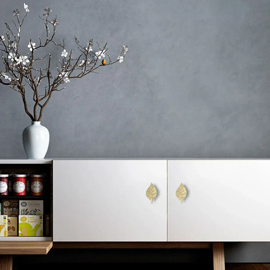 Leaf Shape Cabinet Door Handle Drawer Pull Modern Decorative Furniture Handle