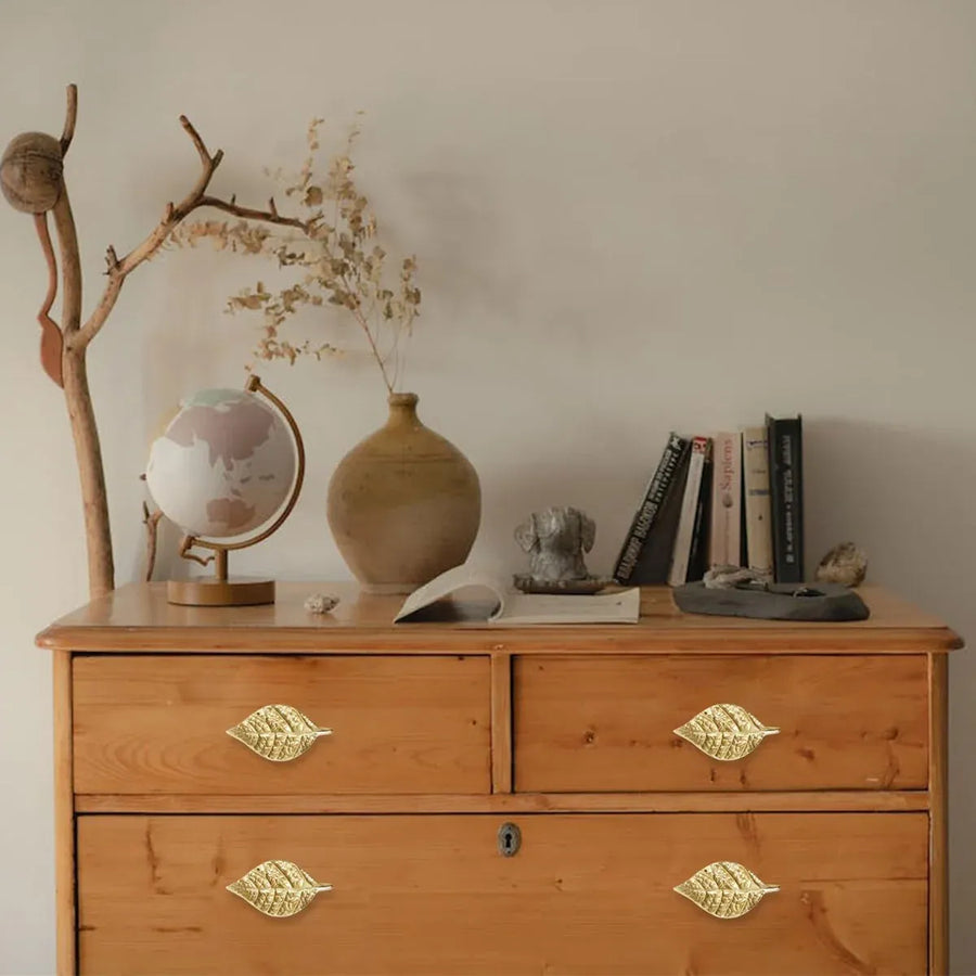 Leaf Shape Cabinet Door Handle Drawer Pull Modern Decorative Furniture Handle