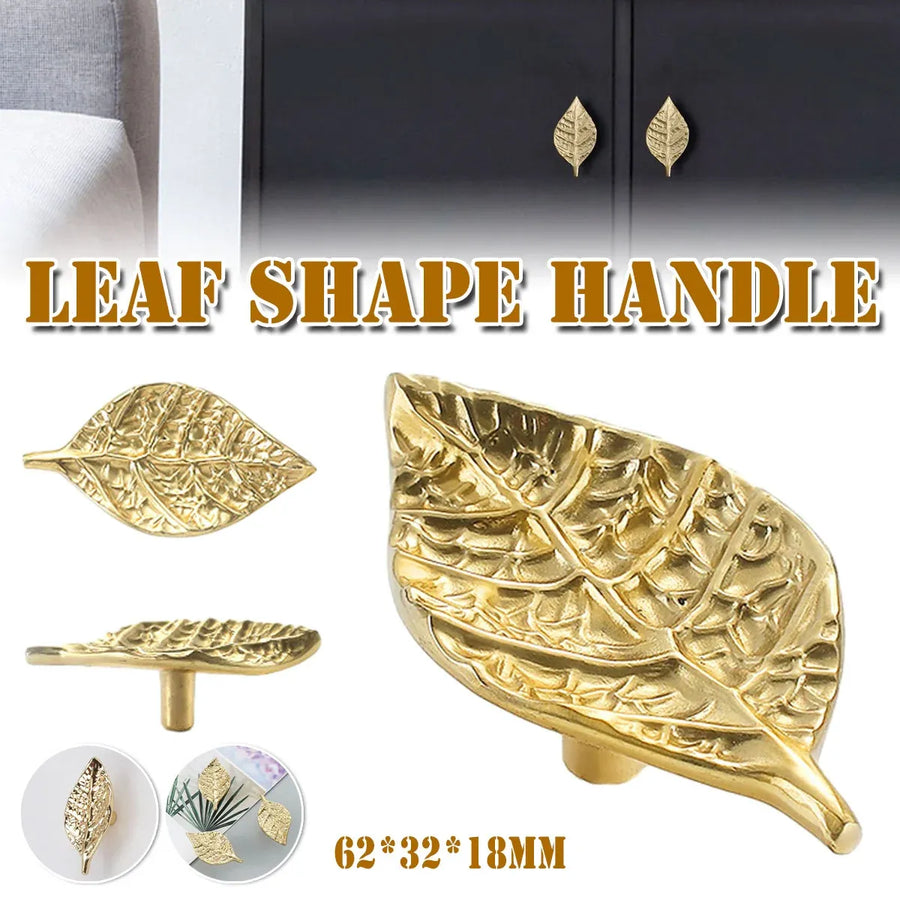 Leaf Shape Cabinet Door Handle Drawer Pull Modern Decorative Furniture Handle