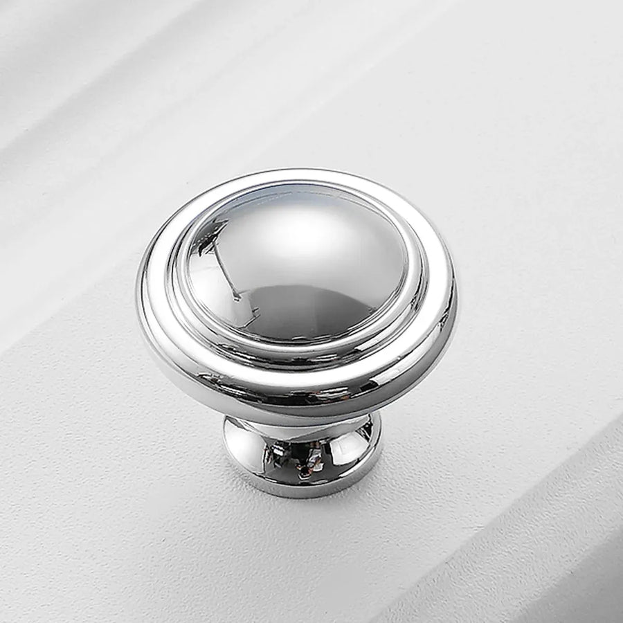 Pure Copper Wardrobe Handle Bright Silver Round Ball Egg Shaped Drawer Pull - Round